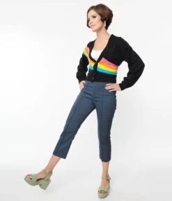 Smak Parlour Denim Bengaline & Rainbow Pocket Pintuck Capris -Pleaser Clothing Store smak parlour denim bengaline rainbow pocket pintuck capris 974474