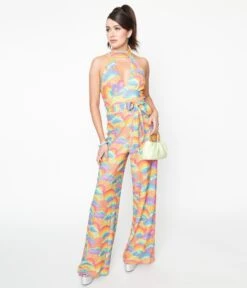 Smak Parlour Happy Groovy Rainbows Glamour Goddess Jumpsuit -Pleaser Clothing Store smak parlour happy groovy rainbows glamour goddess jumpsuit 158981