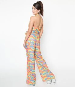 Smak Parlour Happy Groovy Rainbows Glamour Goddess Jumpsuit -Pleaser Clothing Store smak parlour happy groovy rainbows glamour goddess jumpsuit 529078