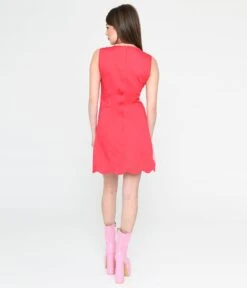 Smak Parlour Hot & Light Pink Stripe Scallop Mini Dress -Pleaser Clothing Store smak parlour hot light pink stripe scallop mini dress 294235