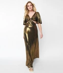 Smak Parlour Metallic Gold Knit Maxi Dress -Pleaser Clothing Store smak parlour metallic gold knit maxi dress 636583