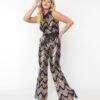 Smak Parlour Multicolor Zig Zag Sequin Cowl Neck Jumpsuit