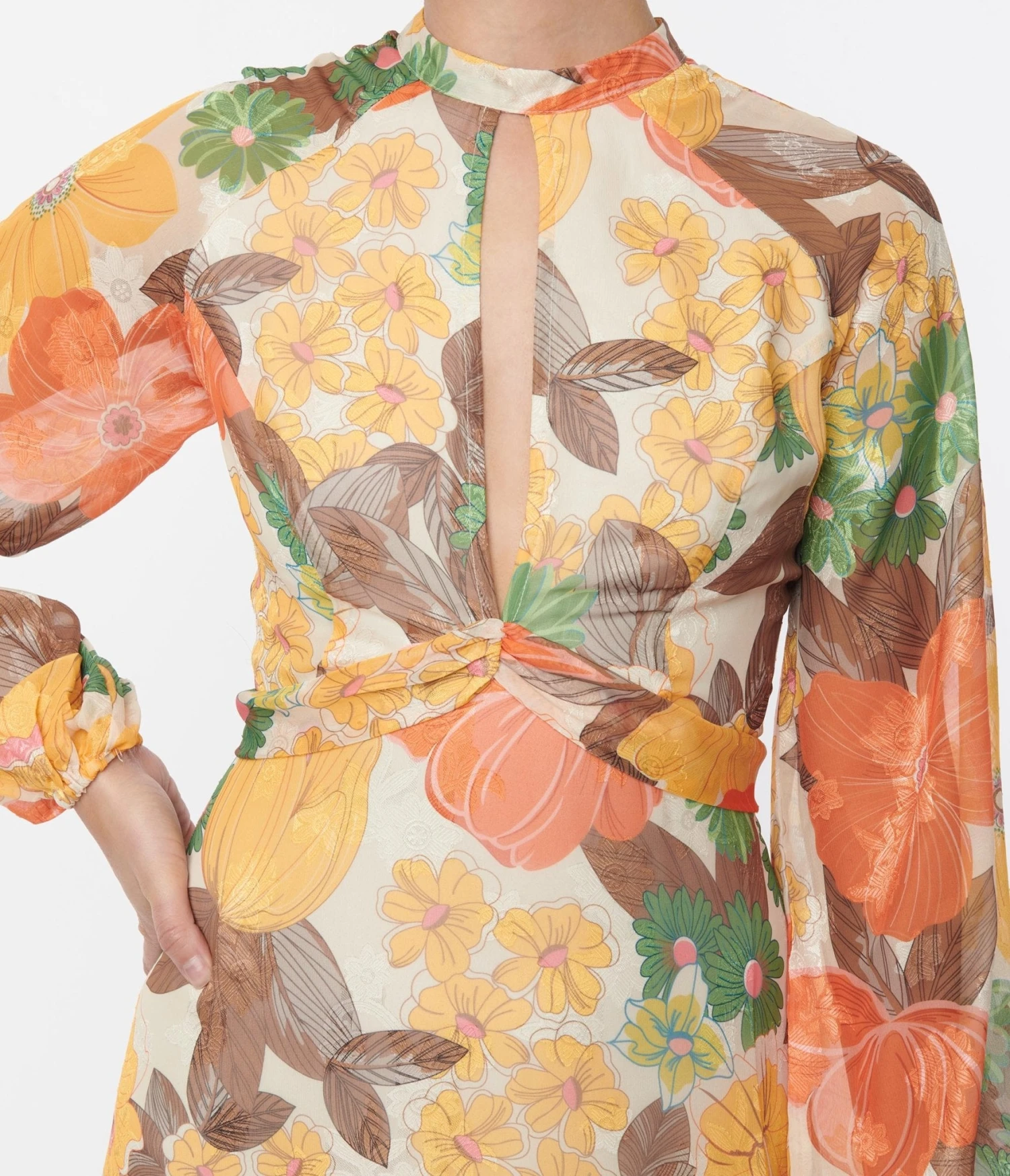 Smak Parlour Orange & Yellow Floral Empire Maxi 2 Smak Parlour Orange & Yellow Floral Empire Maxi - Image 2