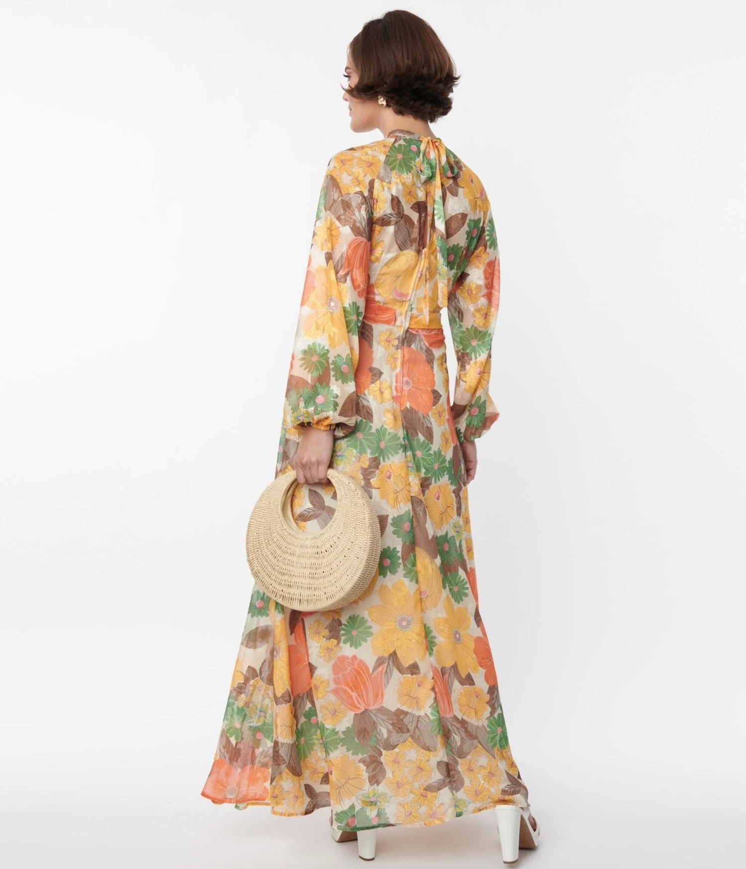 Smak Parlour Orange & Yellow Floral Empire Maxi 3 Smak Parlour Orange & Yellow Floral Empire Maxi - Image 3