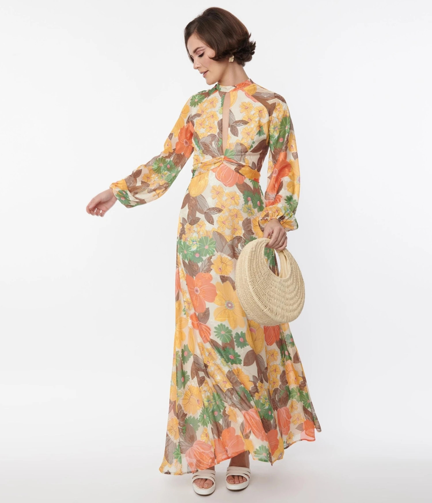Smak Parlour Orange & Yellow Floral Empire Maxi 5 Smak Parlour Orange & Yellow Floral Empire Maxi - Image 5