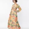Smak Parlour Orange & Yellow Floral Empire Maxi