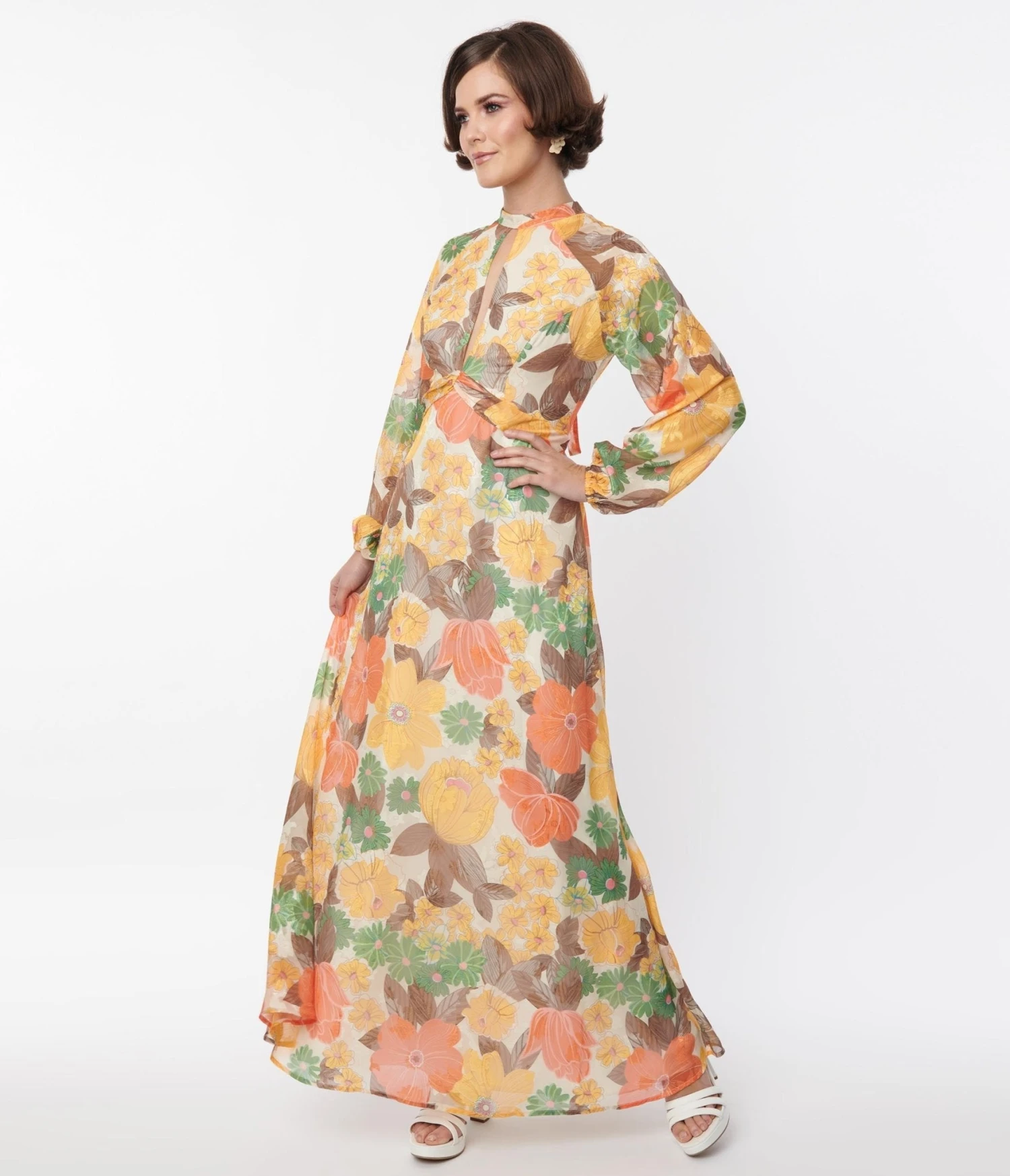 Smak Parlour Orange & Yellow Floral Empire Maxi 1 Smak Parlour Orange & Yellow Floral Empire Maxi