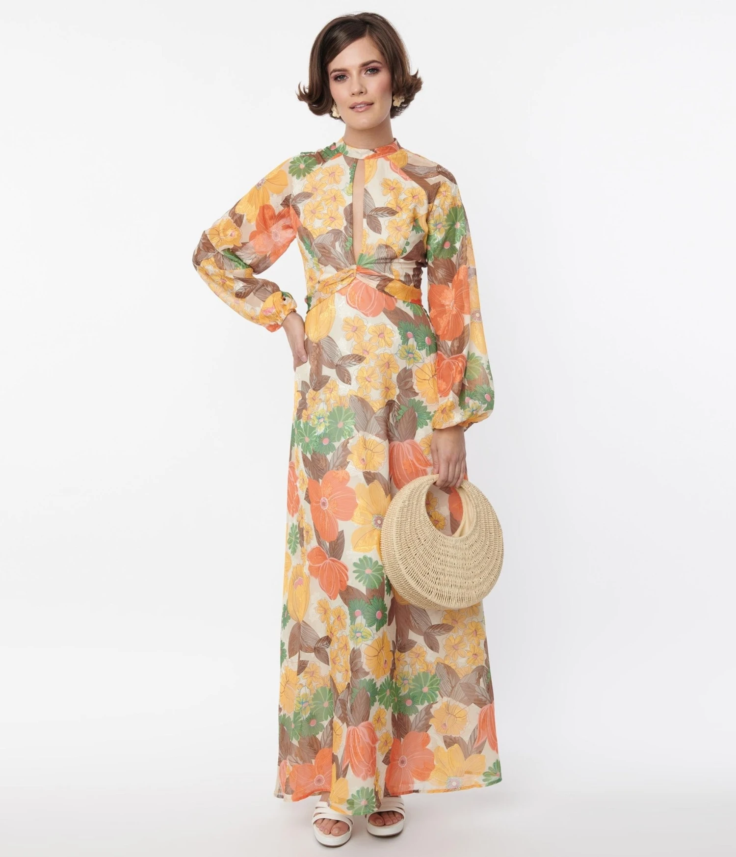 Smak Parlour Orange & Yellow Floral Empire Maxi 4 Smak Parlour Orange & Yellow Floral Empire Maxi - Image 4