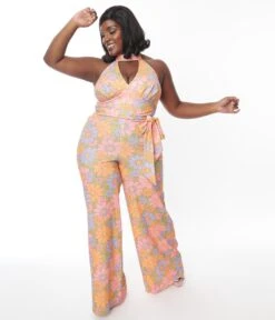 Smak Parlour Plus Size Avocado Green & Multicolor Daisy Glamour Goddess Jumpsuit -Pleaser Clothing Store smak parlour plus size avocado green multicolor daisy glamour goddess jumpsuit 931800