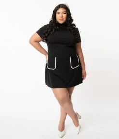 Smak Parlour Plus Size Black Mock Turtleneck Wave Maker Dress -Pleaser Clothing Store smak parlour plus size black mock turtleneck wave maker dress 389853
