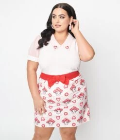 Smak Parlour Plus Size Light Pink Heart Embroidered Knit Top -Pleaser Clothing Store smak parlour plus size light pink heart embroidered knit top 684098