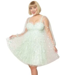 Smak Parlour Plus Size Mint Tulle & Babydoll Dress -Pleaser Clothing Store smak parlour plus size mint tulle babydoll dress 343527