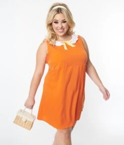 Smak Parlour Plus Size Orange Mini Dress -Pleaser Clothing Store smak parlour plus size orange mini dress 664599