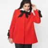 Smak Parlour Red & Black Bows Topper Coat