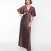 Smak Parlour Shimmering Rose Pink & Black Knit Maxi Dress
