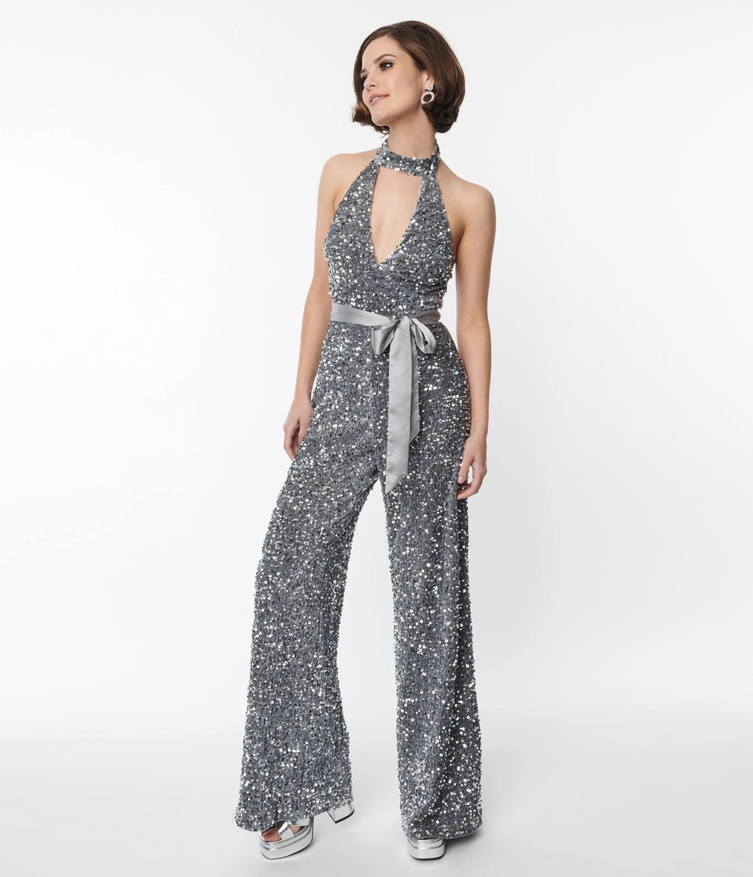 Smak Parlour Silver Sequin Glamour Goddess Jumpsuit 1 Smak Parlour Silver Sequin Glamour Goddess Jumpsuit