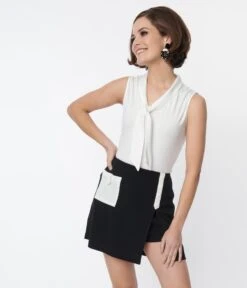 Smak Parlour White Neck Tie Top -Pleaser Clothing Store smak parlour white neck tie top 652452