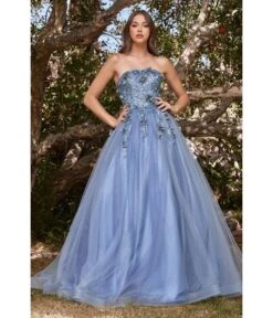 Cinderella Divine Smokey Blue Off The Shoulder Magical Glitter Prom Ball Gown -Pleaser Clothing Store smokey blue off the shoulder magical glitter prom ball gown 455459