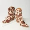 Tan & Cream Cow Print Calf Hair Boot