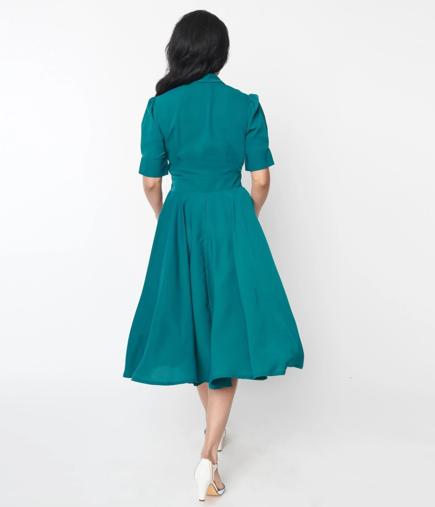 Teal Ruffle Hope Swing Dress 3 Teal Ruffle Hope Swing Dress - Image 3