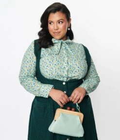 Teal Winter Garden Blouse