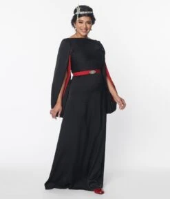 The Great Gatsby X Unique Vintage Black Satin & Red Contrast Evening Gown 7 The Great Gatsby X Unique Vintage Black Satin & Red Contrast Evening Gown -Pleaser Clothing Store the great gatsby x unique vintage black satin red contrast evening gown 468932