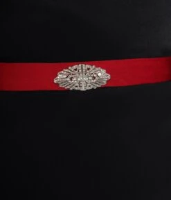 The Great Gatsby X Unique Vintage Black Satin & Red Contrast Evening Gown 8 The Great Gatsby X Unique Vintage Black Satin & Red Contrast Evening Gown -Pleaser Clothing Store the great gatsby x unique vintage black satin red contrast evening gown 523346