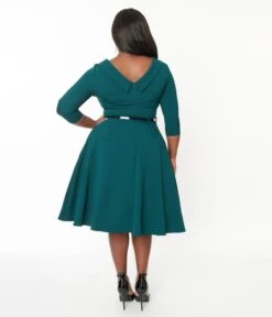 The Pretty Dress Company Forest Green Grace Fit & Flare Dress -Pleaser Clothing Store the pretty dress company forest green grace fit flare dress 155551