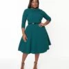 The Pretty Dress Company Forest Green Grace Fit & Flare Dress