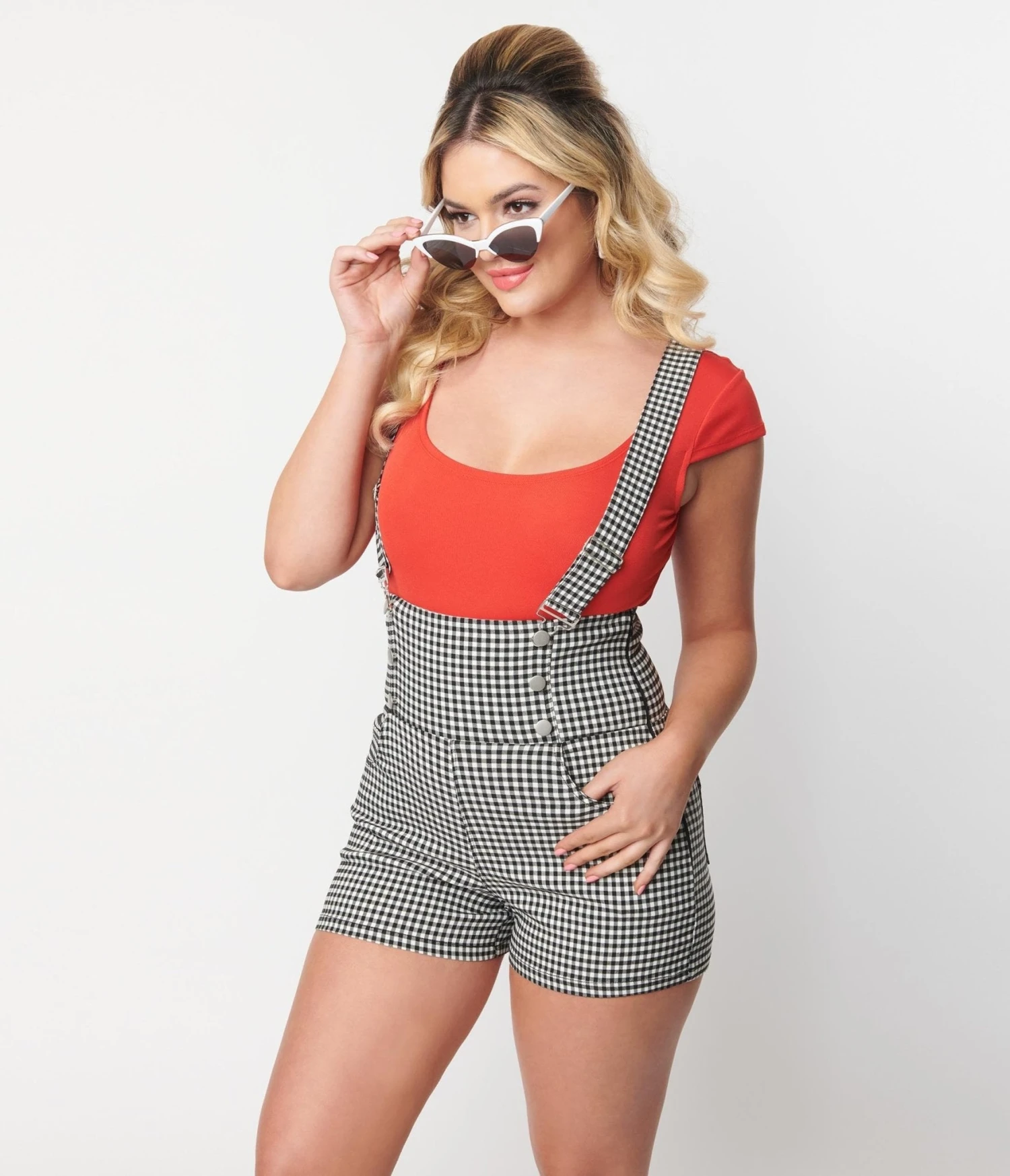 Unique Vintage 1950s Red Scoop Neck Bodysuit 5 Unique Vintage 1950s Red Scoop Neck Bodysuit - Image 5