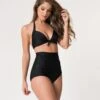 Unique Vintage All Black Monroe High Waist Bikini Bottom