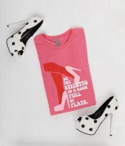 Unique Vintage Be The Stiletto Pink Fitted Womens Graphic Tee