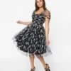 Unique Vintage Black Bats Garden State Swing Dress