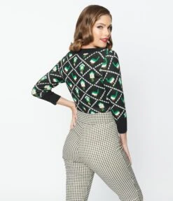 Unique Vintage Black Cuckoo Clock Minou Sweater -Pleaser Clothing Store unique vintage black cuckoo clock minou sweater 529658