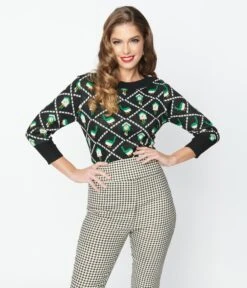 Unique Vintage Black Cuckoo Clock Minou Sweater