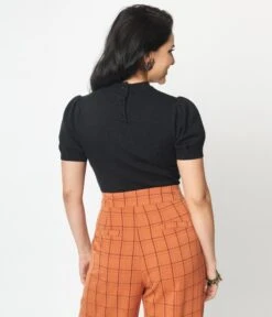 Unique Vintage Black Halloween Fair Isle Paige Sweater -Pleaser Clothing Store unique vintage black halloween fair isle paige sweater 305331