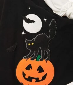 Unique Vintage Black Halloween Music Box Soda Shop Swing Skirt -Pleaser Clothing Store unique vintage black halloween music box soda shop swing skirt 823728