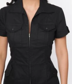 Unique Vintage Black Mia Romper -Pleaser Clothing Store unique vintage black mia romper 765680