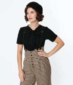 Unique Vintage Black Neck Tie Top