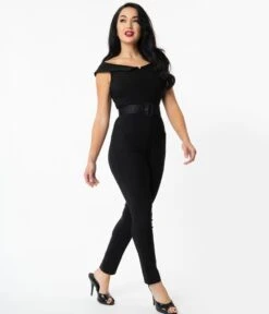 Unique Vintage Black Off Shoulder Gillian Jumpsuit 9 Unique Vintage Black Off Shoulder Gillian Jumpsuit -Pleaser Clothing Store unique vintage black off shoulder gillian jumpsuit 988032