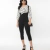 Unique Vintage Black Pinafore Capris