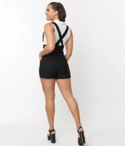 Unique Vintage Black Pinafore Shorts 8 Unique Vintage Black Pinafore Shorts -Pleaser Clothing Store unique vintage black pinafore shorts 919975
