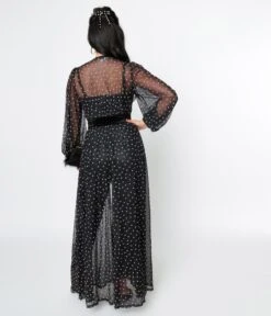 Unique Vintage Black & Pink Hearts Mesh Hollywood Duster 5 Unique Vintage Black & Pink Hearts Mesh Hollywood Duster -Pleaser Clothing Store unique vintage black pink hearts mesh hollywood duster 469243