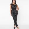 Unique Vintage Black & Rainbow Sequin Gillian Jumpsuit