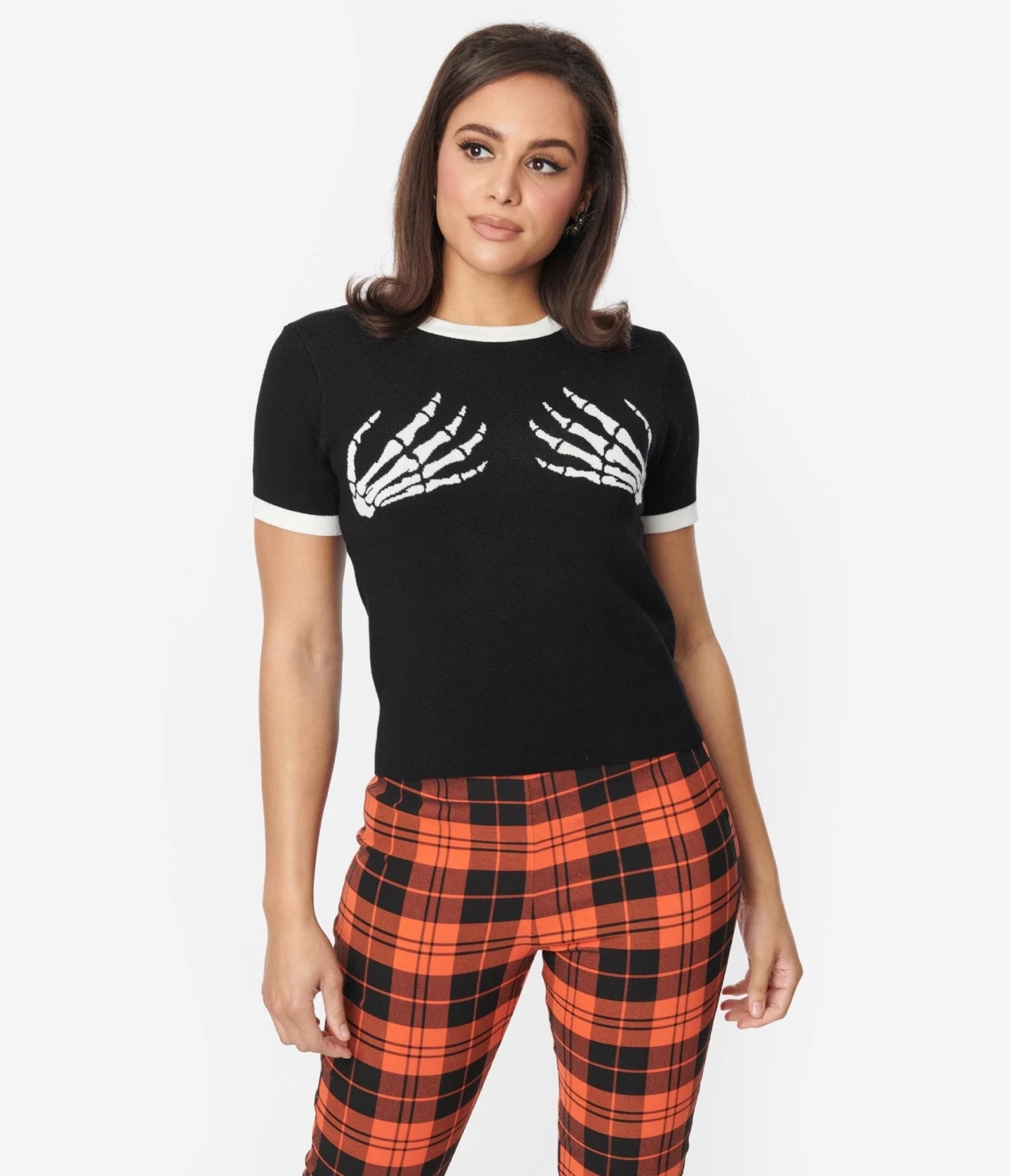 Unique Vintage Black & White Skeleton Hand Sweater 5 Unique Vintage Black & White Skeleton Hand Sweater - Image 5