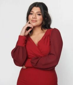 Unique Vintage Burgundy Delores Wiggle Dress -Pleaser Clothing Store unique vintage burgundy delores wiggle dress 862169