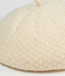 Unique Vintage Cream Basketweave Adieu Beret -Pleaser Clothing Store unique vintage cream basketweave adieu beret 685566