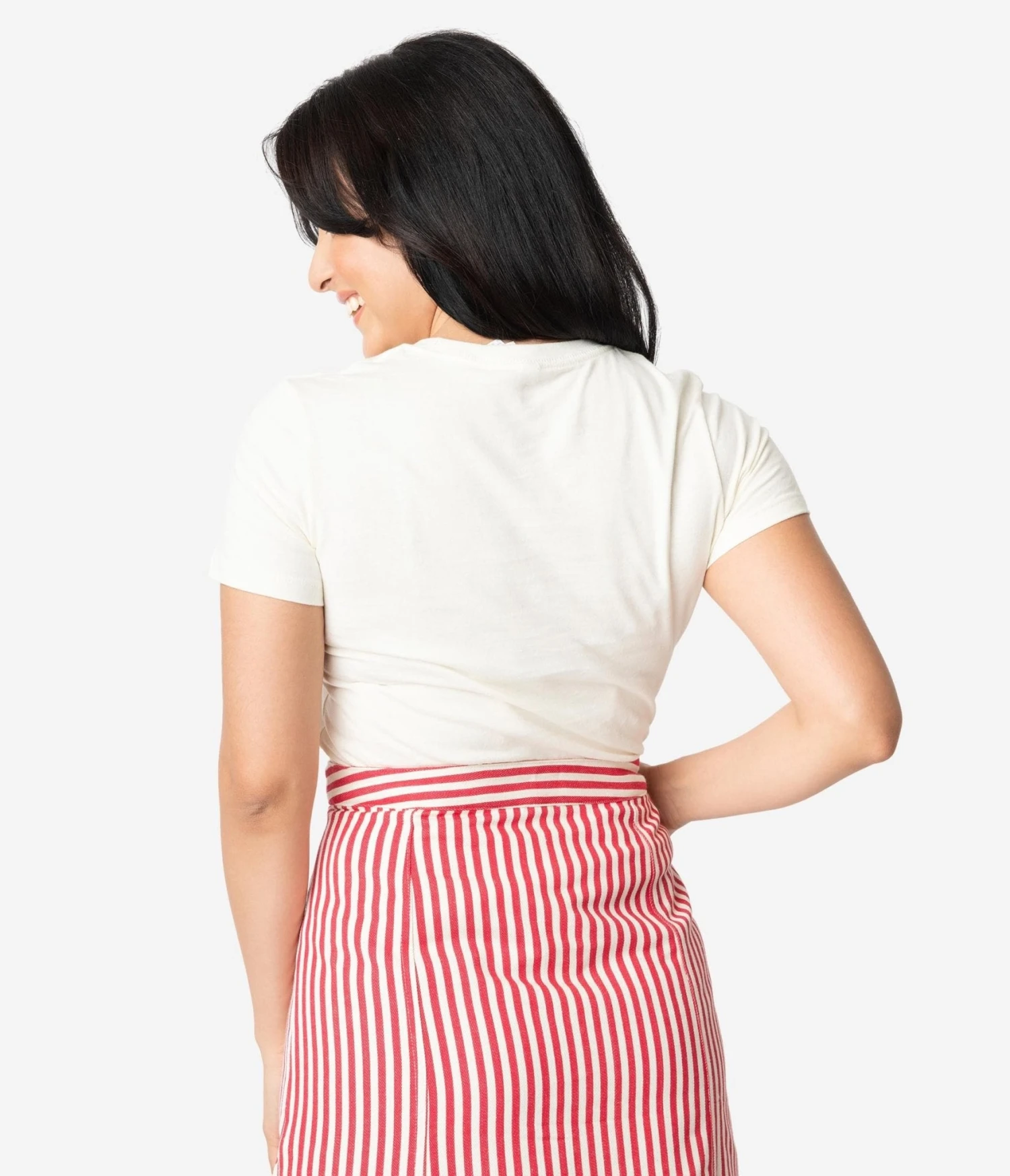 Unique Vintage Cream Chin Up Tits Out Womens Tee 2 Unique Vintage Cream Chin Up Tits Out Womens Tee - Image 2