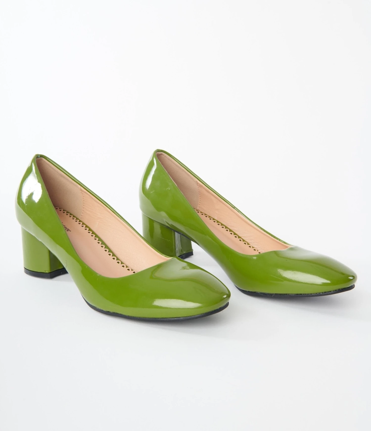 Unique Vintage Green Patent Block Heels 2 Unique Vintage Green Patent Block Heels - Image 2
