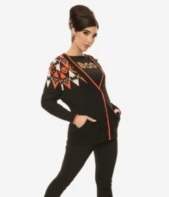 Unique Vintage Halloween Argyle Button Cardigan -Pleaser Clothing Store unique vintage halloween argyle button cardigan 973267